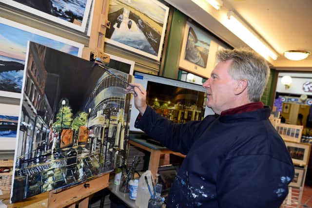 Andy Hollinghurst, pictured working on one of his latest pieces.