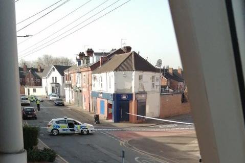 Police sealed off the road.
