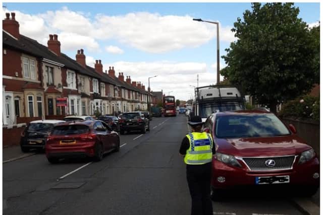 Police carried out speed gun checks in Beckett Road.