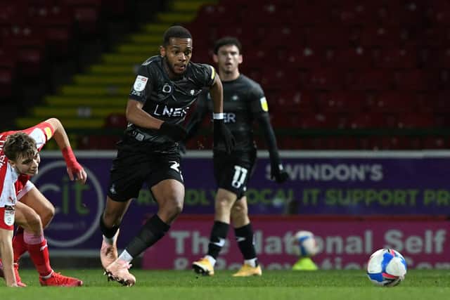 AJ Greaves made his league debut in Saturday's win at Swindon Town. Picture: Howard Roe/AHPIX