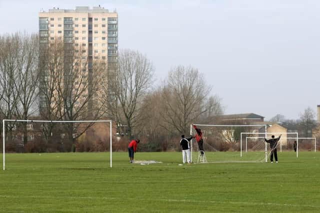 A Doncaster football match was abandoned after a tackle sparked a mass brawl.