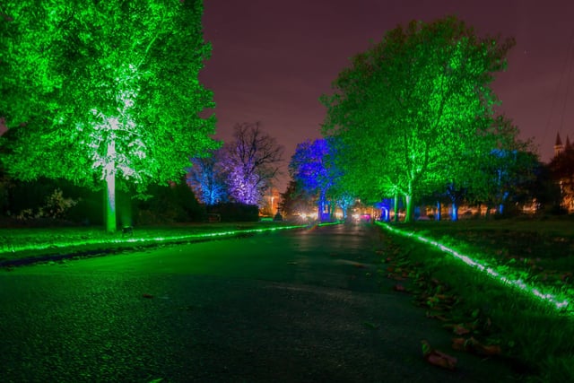 Set up being built for Rainbow in the Dark/ Enlightened Avenue in Victoria Park, Portsmouth on 17th November 2021. Picture: Habibur Rahman