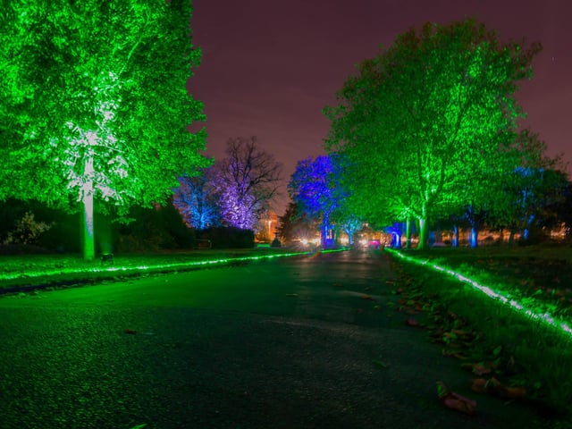 Set up being built for Rainbow in the Dark/ Enlightened Avenue in Victoria Park, Portsmouth on 17th November 2021. Picture: Habibur Rahman