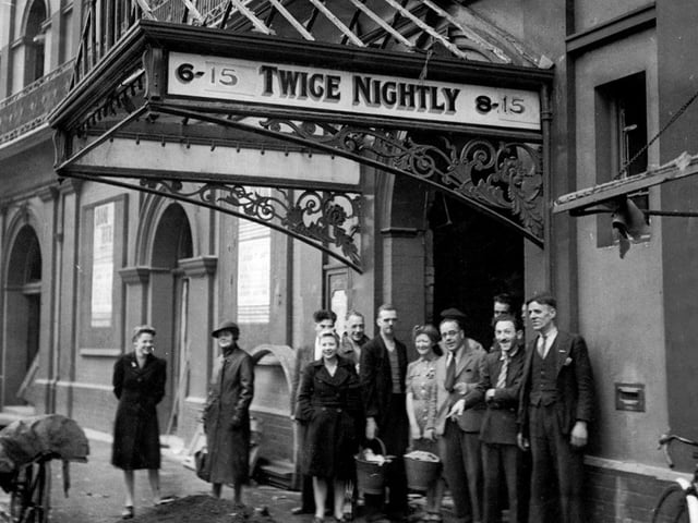 The Grand Theatre, Doncaster, pictured after a bomb blast in WWII
