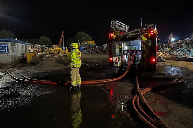 Fire broke out at a scrapyard close to the A1.