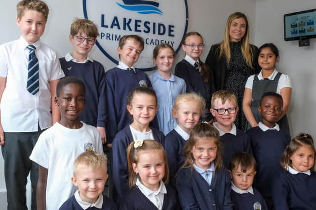 Lakeside Primary pupils celebrate their science quality award