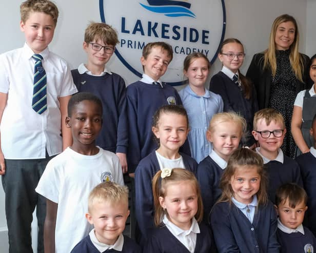 Lakeside Primary pupils celebrate their science quality award