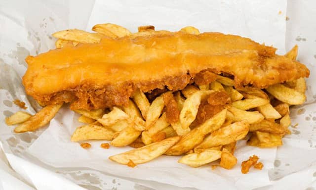 Fish and chips were handed out to those in need.