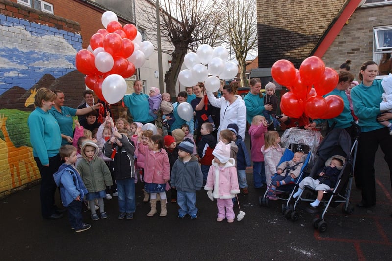 A 2006 scene at Fulwell Kindergarten where they marked the day with a balloon release - but were you pictured?