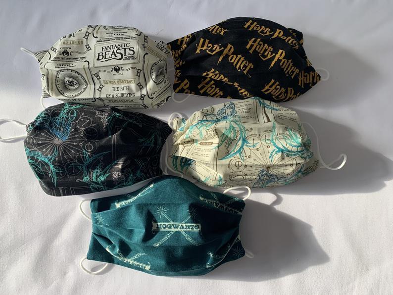 Harry Potter themed masks from SewWhatsThisBoutique.
