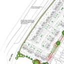 A site plan for the 33 homes in Finningley which will be situated along the Doncaster Sheffield Aiport boundary fence.