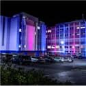 Doncaster Royal Infirmary has been lit up in pink and blue. (Photo: PA Entertainments).