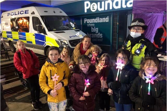 Officers attended the Mexborough lights switch on.