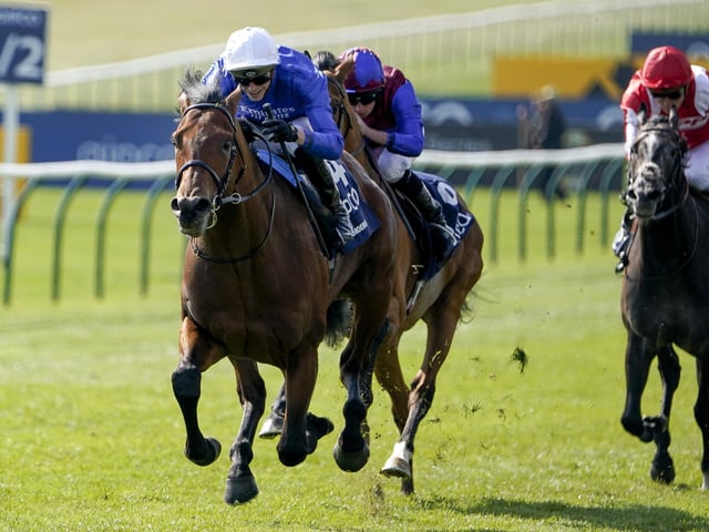 Godolphin were champion owners at last season's Royal Ascot, and their main flagbearer this time is Coroebus, pictured winning the Qipco 2,000 Guineas at Newmarket six weeks ago. Trained by Charlie Appleby, he is a colt with immense power and class, and will be very hard to beat in the St James's Palace Stakes on the opening day of the shindig. (P[OTO BY: Alan Crowhurst/Getty Images).