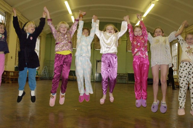 Pipworth Junior School pupils in Pyjamas for the school day to raise money for Children in Need back in 2001