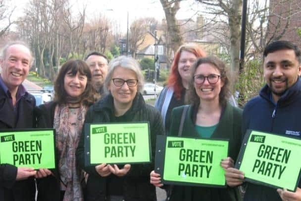 Bex Whyman (second from the right) is standing as the Green Party candidate for South Yorkshire mayor.