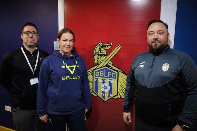 Chris Wood (Doncaster Rovers Belles Chief Executive), Amanda Greenslade (Belles ETC Technical Direct