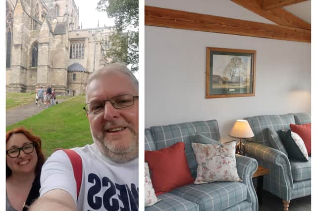Reporter Darren Burke and partner Giulia Savini stayed at The Old Station in Masham, a converted railway station.