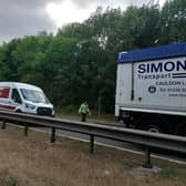 New footage has shown emergency vehicles racing to the scene of the accident on the M18.
