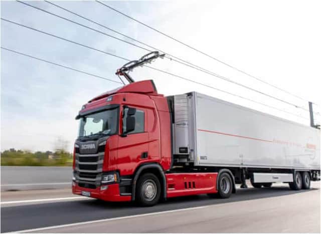 Trucks powered by electric cables could soon be travelling on a motorway connecting Doncaster.