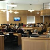 A meeting of the full council at Civic Office. Councillors passed an increase in both council tax and social housing rents. Credit: George Torr/LDRS