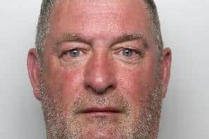 Pervert Mark Guyler was arrested after he was seen performing an indecent act in the cafe of a Doncaster garden centre.