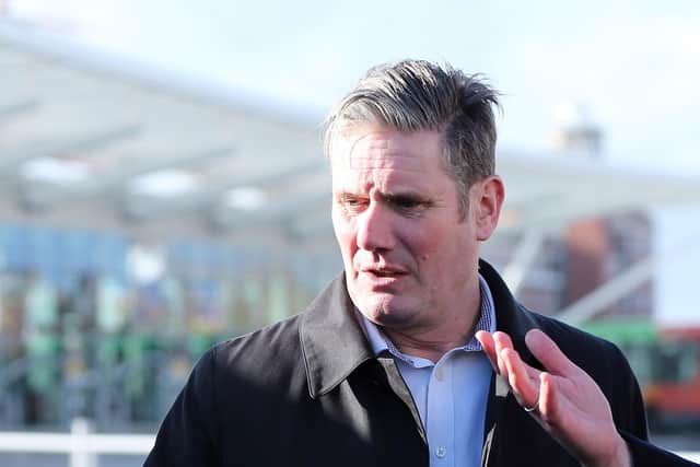 Visit of Labour leadership contender Sir Keir Starmer to Portsmouth. He is pictured, centre, at the Brompton dock at the Hard.
Picture: Chris Moorhouse     (290220-70)