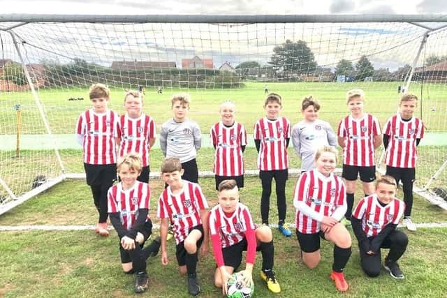 Carcroft Spartans JFC under 11s in the new kit