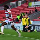 Tavonga Kuleya in action for Doncaster Rovers.