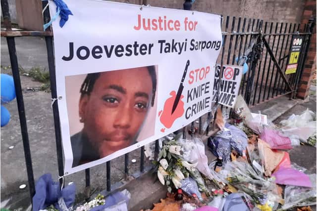 A banner calling for justice for Joe has been erected at the spot where he died.