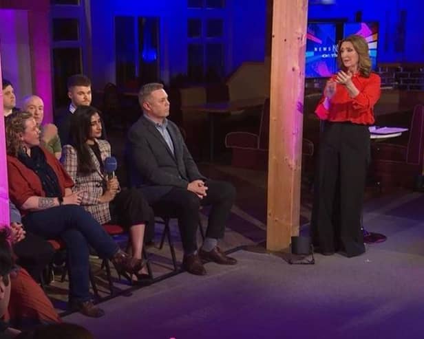 Victoria Derbyshire hosts Newsnight live from Doncaster. (Photo: BBC)