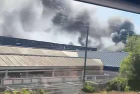 Fire crews were called to the blaze in Brunel Road.