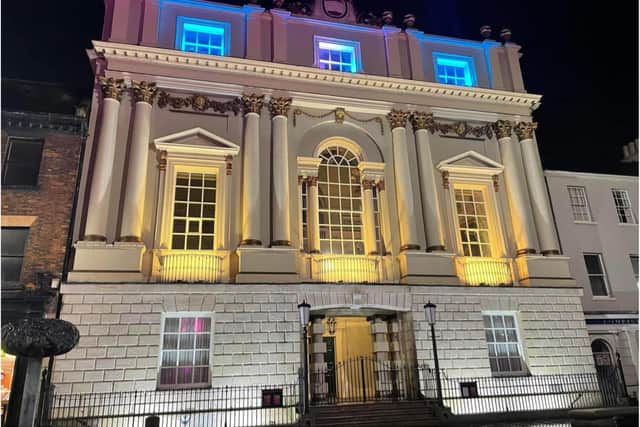 Doncaster is rallying for Ukraine - with the Mansion House lit up in yellow and blue to show solidarity.