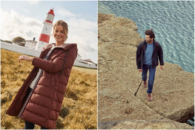 The Barbour Cassins quilt jacket from the Coastal collection and the Crake wax jacket (left) from the Barbour x National Trust collection.