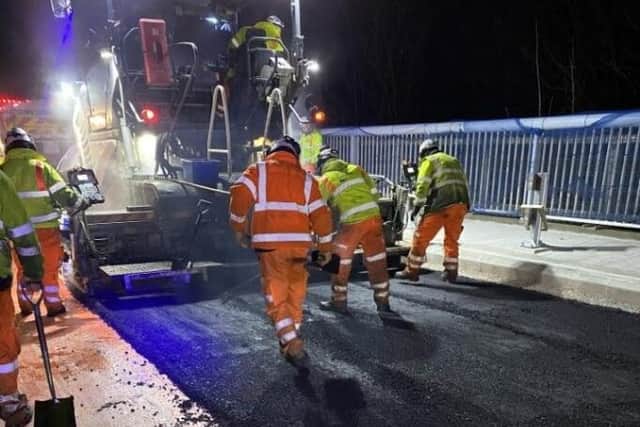 Repair works are taking place on the A1 north of Doncaster.