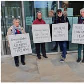 Doncaster Quakers held a silent vigil for Gaza in Doncaster city centre.