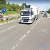 Traffic on the M18 southbound is suffering delays after a multivehicle collision. File picture shows the southbound M18 between juncions  two and one.