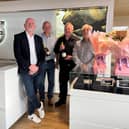 From L-R, Mark Denton, Managing Director at Riverside Volvo Doncaster, Mick Savage, former Workshop Controller, Steve Starkie, Used Car Prep Manager and Gary Burns, Aftersales Manager.