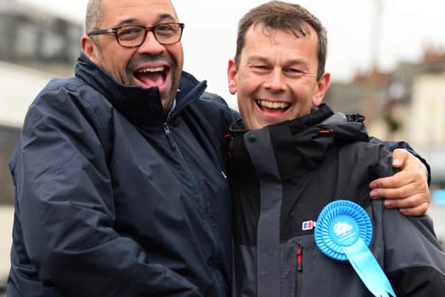 Conservative politician James Cleverly, pictured with Don Valley MP Nick Fletcher. Picture: Marie Caley