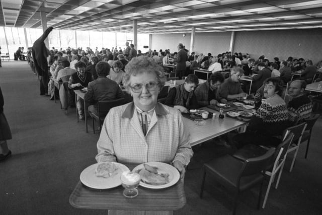 Mrs Louisa Peake, 56, from Lea in Preston, is the longest serving worker at the Springfields site of British Nuclear Fuels Ltd. Now a catering supervisor, she started in the kitchens in 1943 - before she should even have left school. Then the staple canteen diet included "savoury duck" - a dish which included all the kitchen odds and ends and NEVER any duck