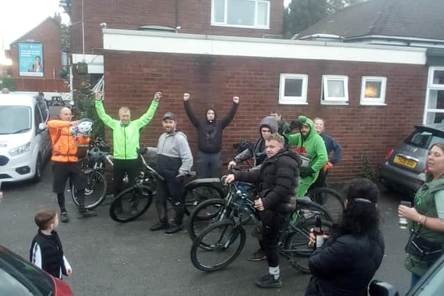 A group of friends cycled from the Humber Bridge to Doncaster in memory of their friend.