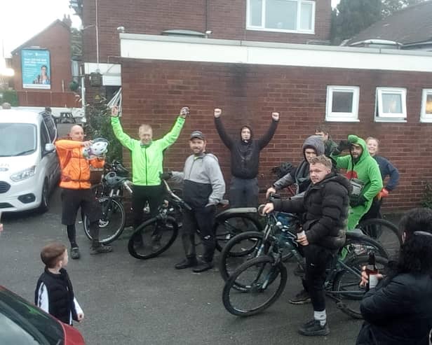A group of friends cycled from the Humber Bridge to Doncaster in memory of their friend.
