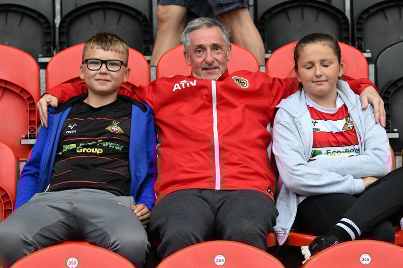 Doncaster Rovers fans watch the win over Gillingham.