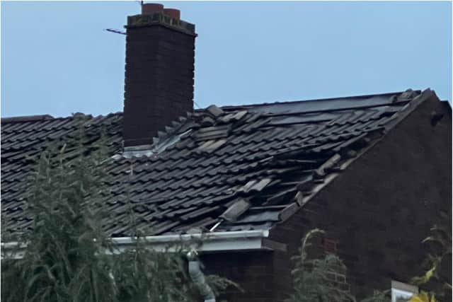 A tornado caused damage to a number of homes in Thorne. (Photo: Susan Durant/Twitter)