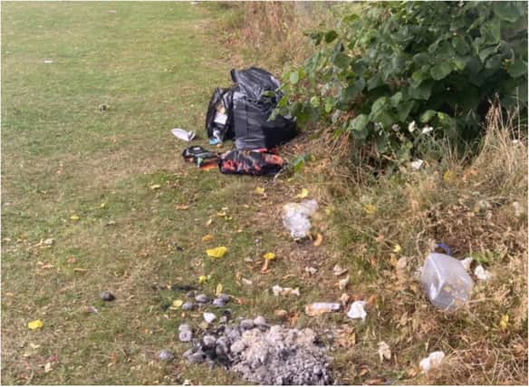 Rubbish was left strewn over Cantley Park. (Photo: Bessacarr FC).