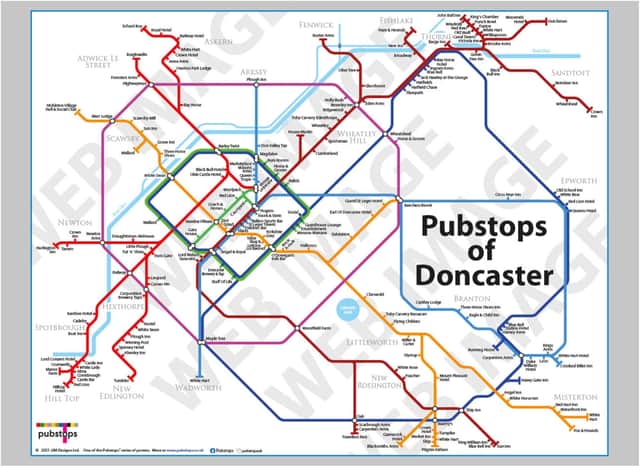 The London Underground style map of Doncaster's pubs. (Photo: Pubstops).