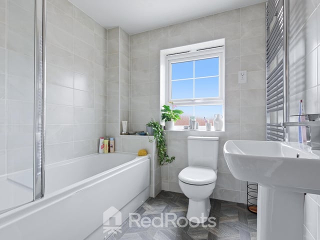 The bathroom.
