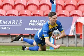 Josh Guzdek scores for the Dons. Picture: Howard Roe/AHPIX.com