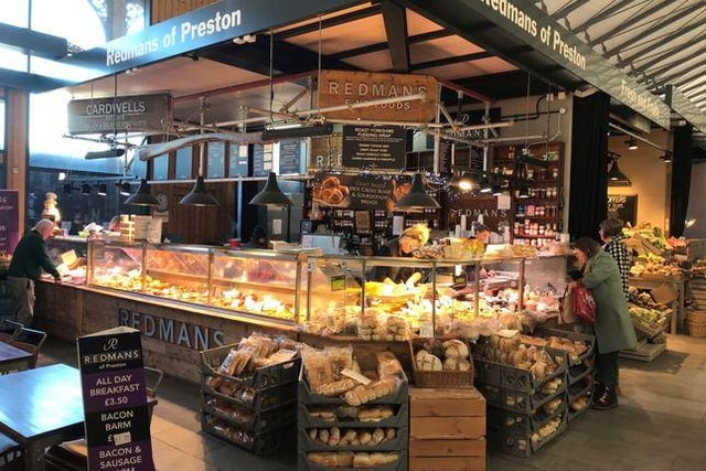 Redmans, a delicatessen offering cooked meats/cheeses/pies/hot and cold sandwiches, in a prominent position within the newly refurbished Preston Indoor market hall - £50,000.