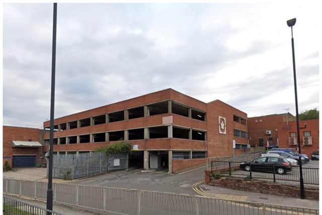 "Very offensive and concerning" graffiti has been sprayed on the walls of a Doncaster car park.